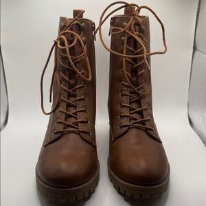 Sonoma Brown Lace-Up Moto Boots